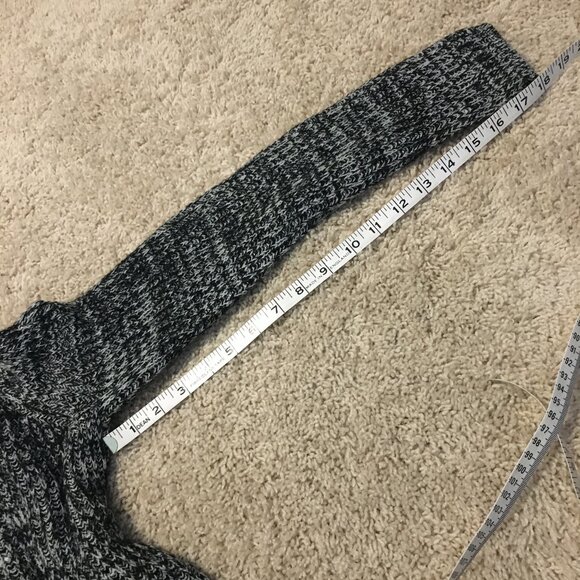 Marled Salt And Pepper Cold Shoulder Knit Sweater - Picture 14 of 14